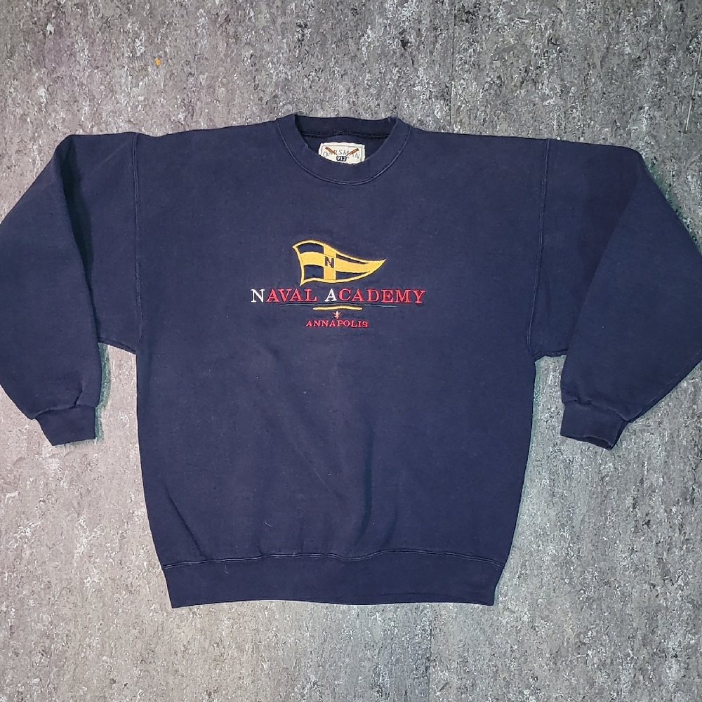 Made In USA. 90s. Naval Academy Anapolis. Crewneck. Men's Size Large